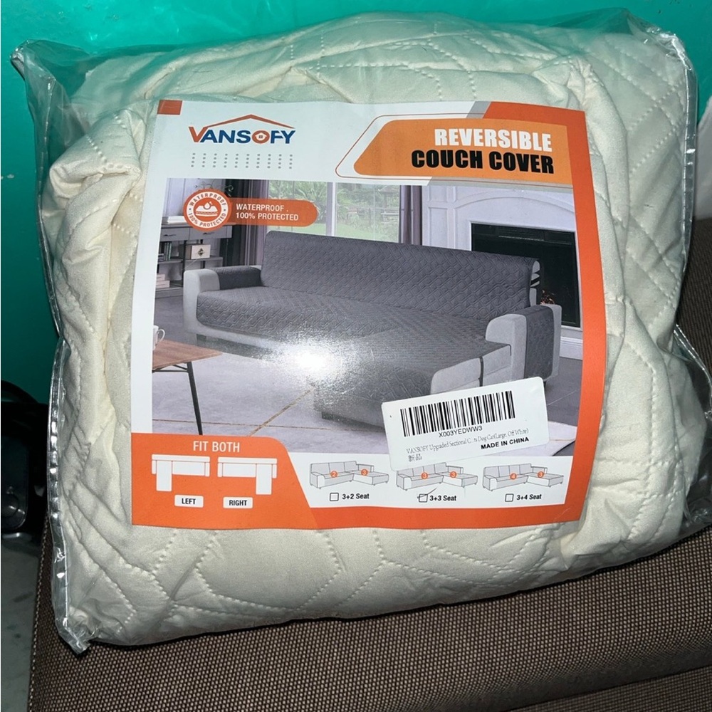 Vansofy Reversible Couch Cover - Cream